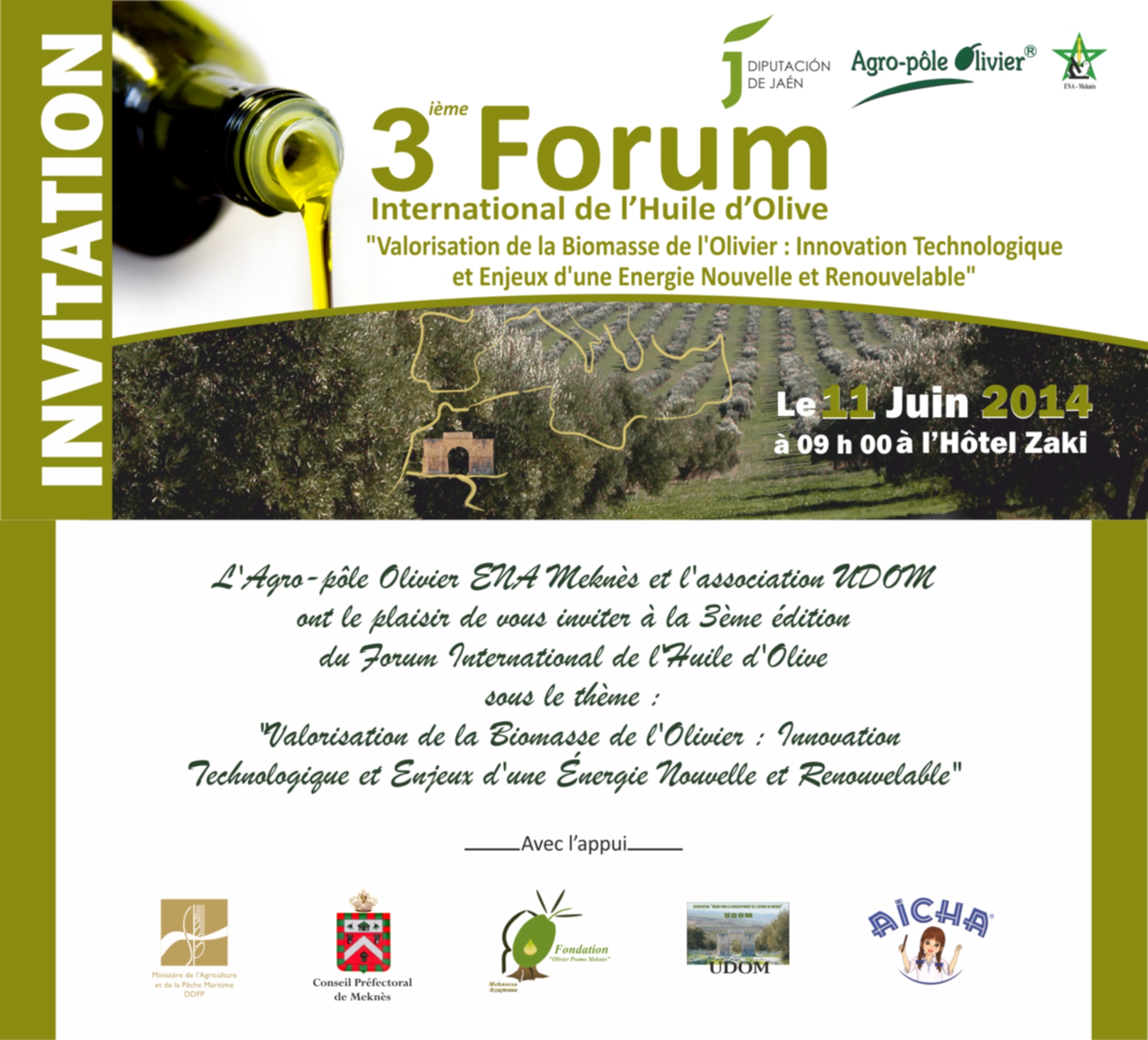 ” Invitation ” Forum Agro-pôle Olivier 11 Juin 2014