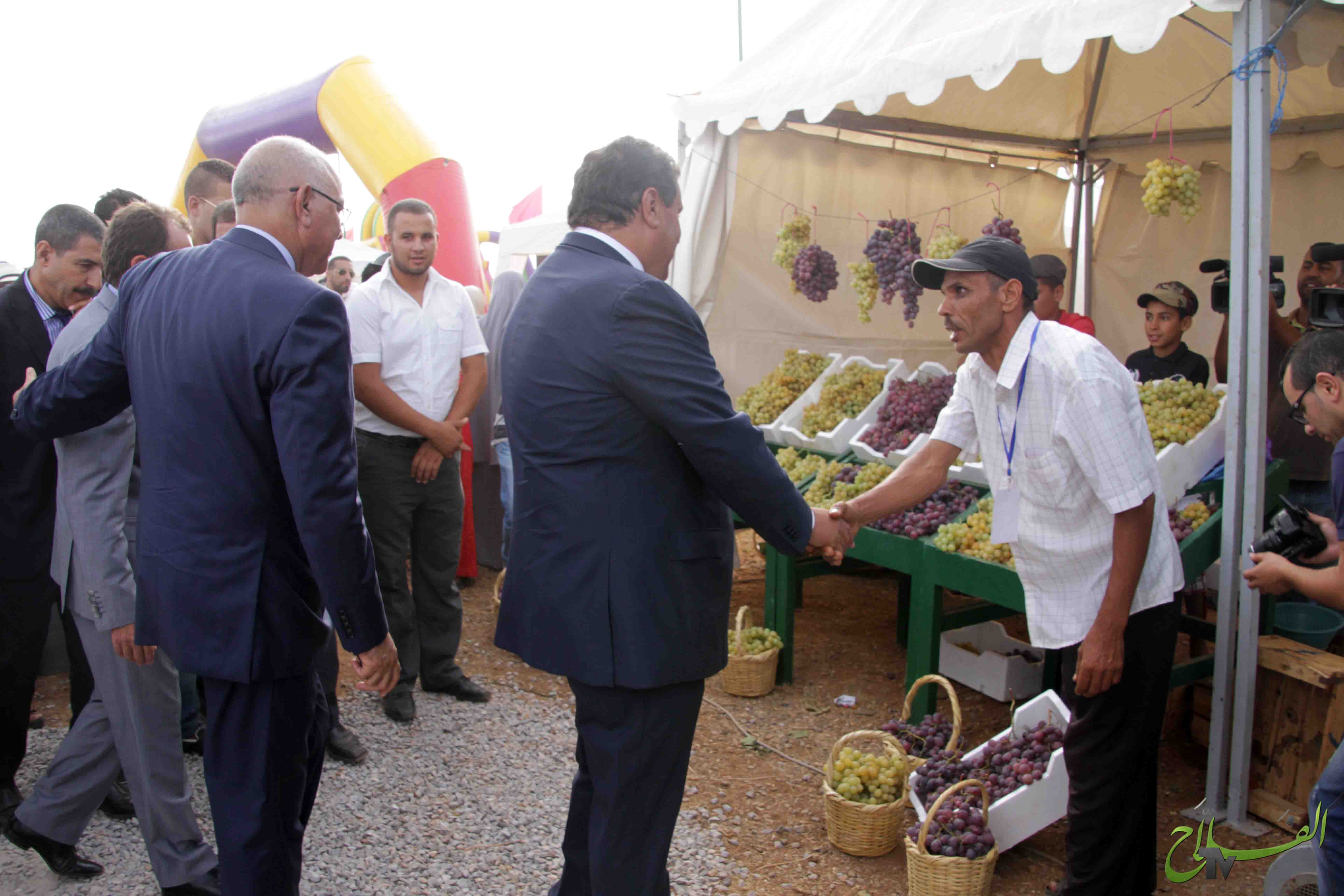 Le ministre de l’Agriculture et de la Pêche Maritime Monsieur Aziz Akhannouch Inaugure la neuvième édition du Moussem de raisin à  la commune de Cherrat,  Province de Benslimane